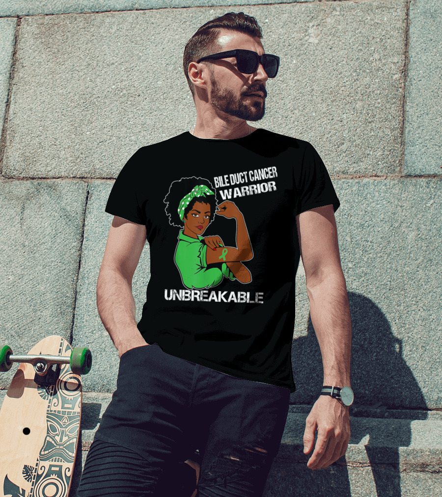 Bile Duct Cancer Warrior Unbreakable Strong Woman With Awareness T-Shirt