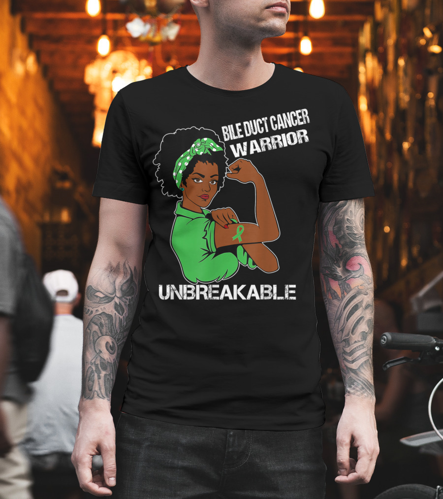 Bile Duct Cancer Warrior Unbreakable Strong Woman with Awareness T-Shirt
