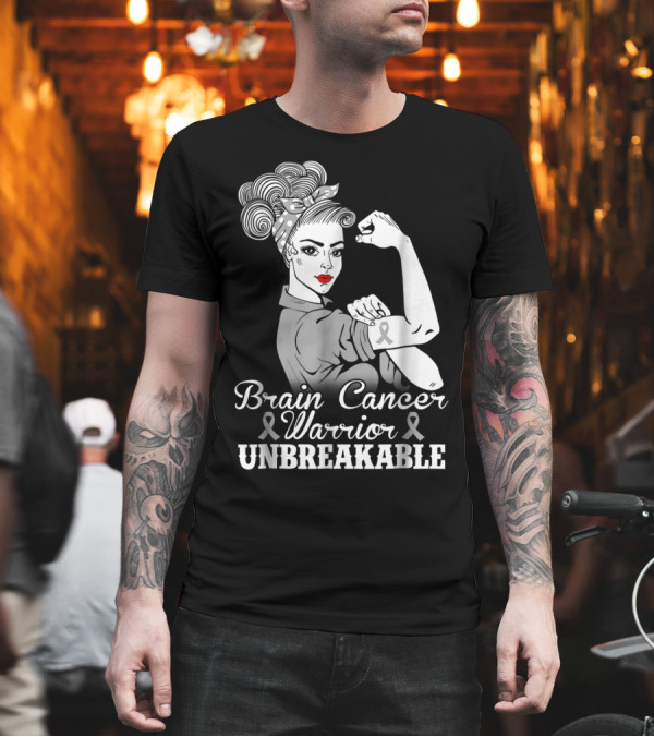 Brain Cancer Warrior Unbreakable Awareness T-Shirt Brain Cancer Warrior Unbreakable Awareness T-Shirt
