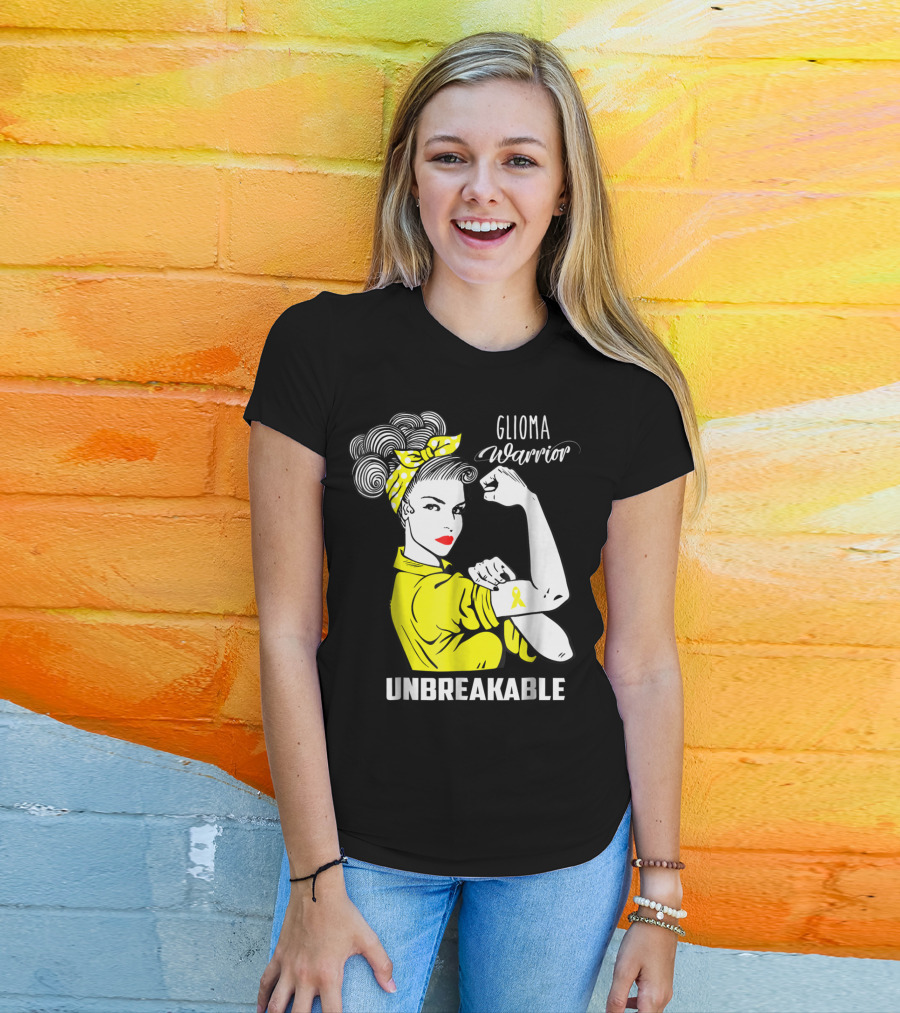 Glioma Warrior Unbreakable Awareness Ribbon T-Shirt