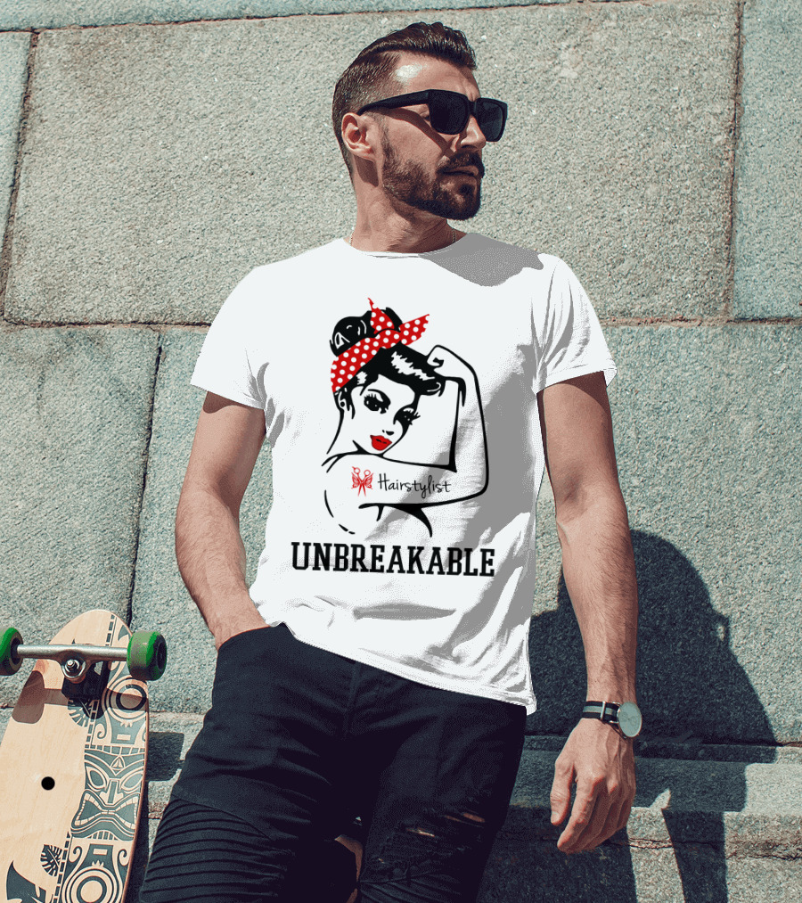 Hairstylist Unbreakable Retro Style Rosie The Riveter T-Shirt