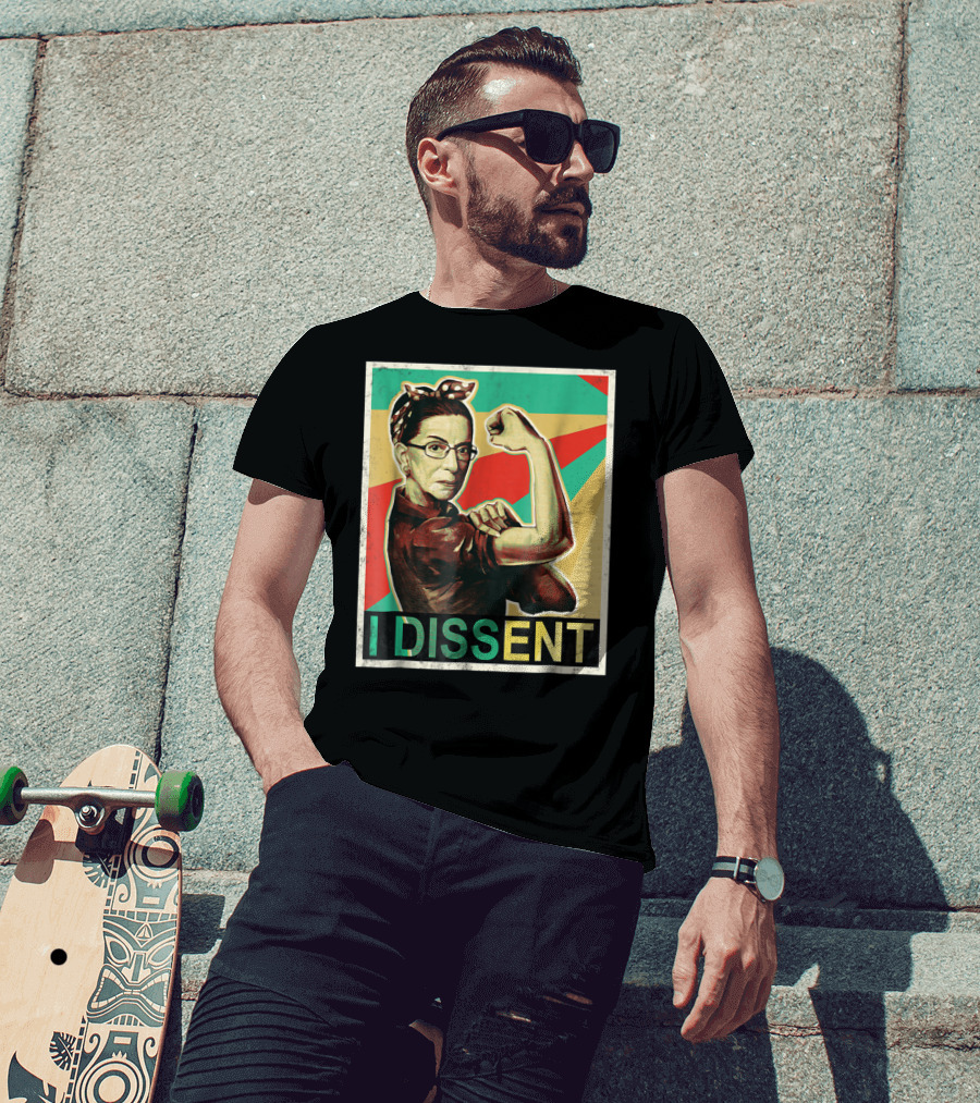 I Dissent Vintage RBG Ruth Bader Ginsburg Unbreakable Rosie The Riveter T-Shirt