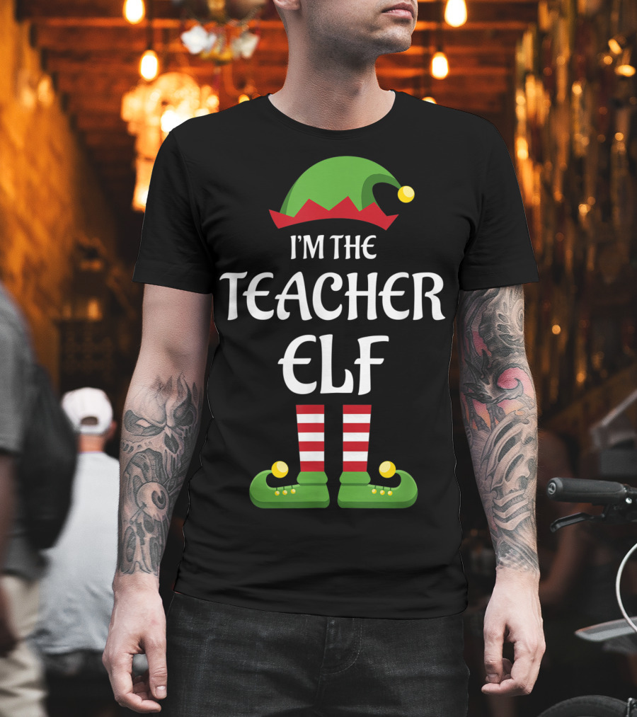 I'm The Teacher Elf Family Christmas Matching Pajama Group T-Shirt