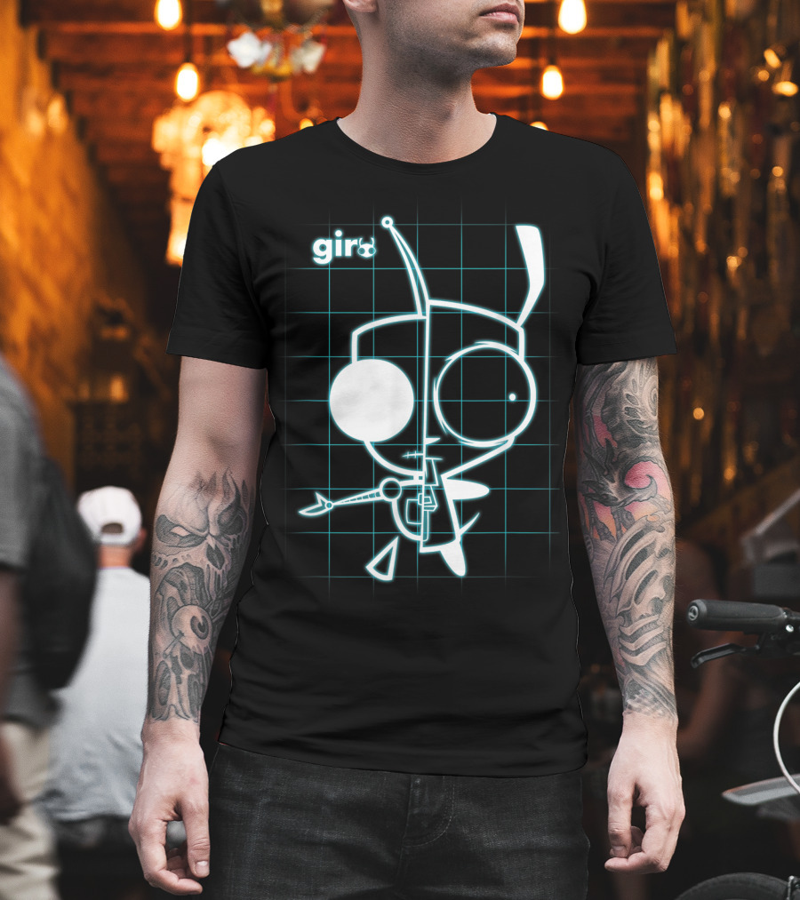 Invader Zim Gir Blueprint Grid T-Shirt