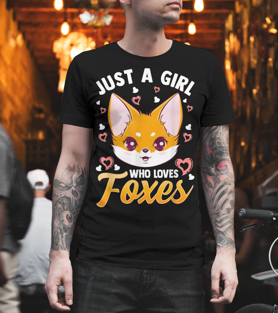 Just A Girl Who Loves Foxes Cute Fox Heart T-Shirt