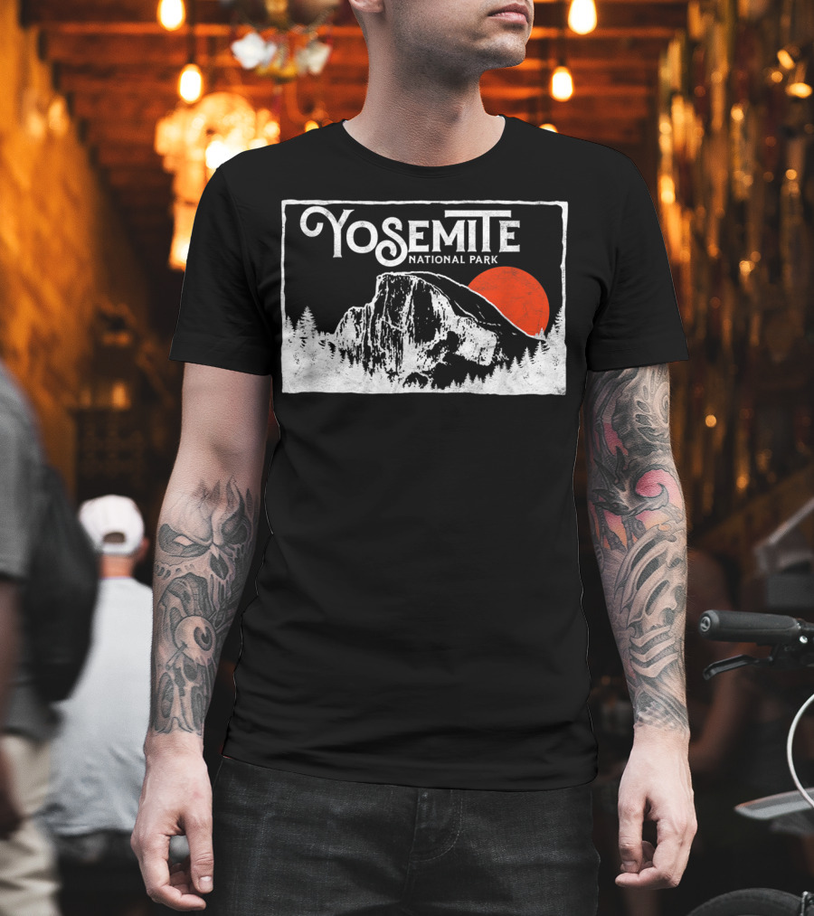 Yosemite National Park Half Dome Retro Sun T-Shirt