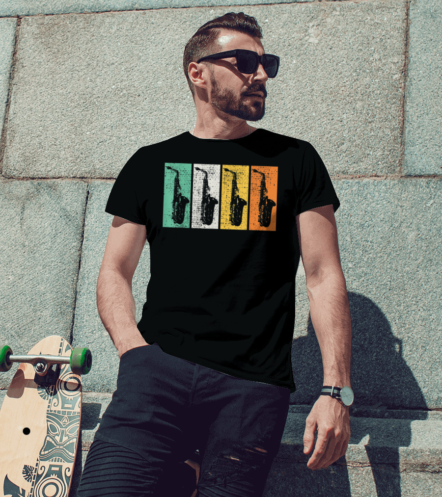 Retro Saxophone Pop Art Marching Band Sax T-Shirt