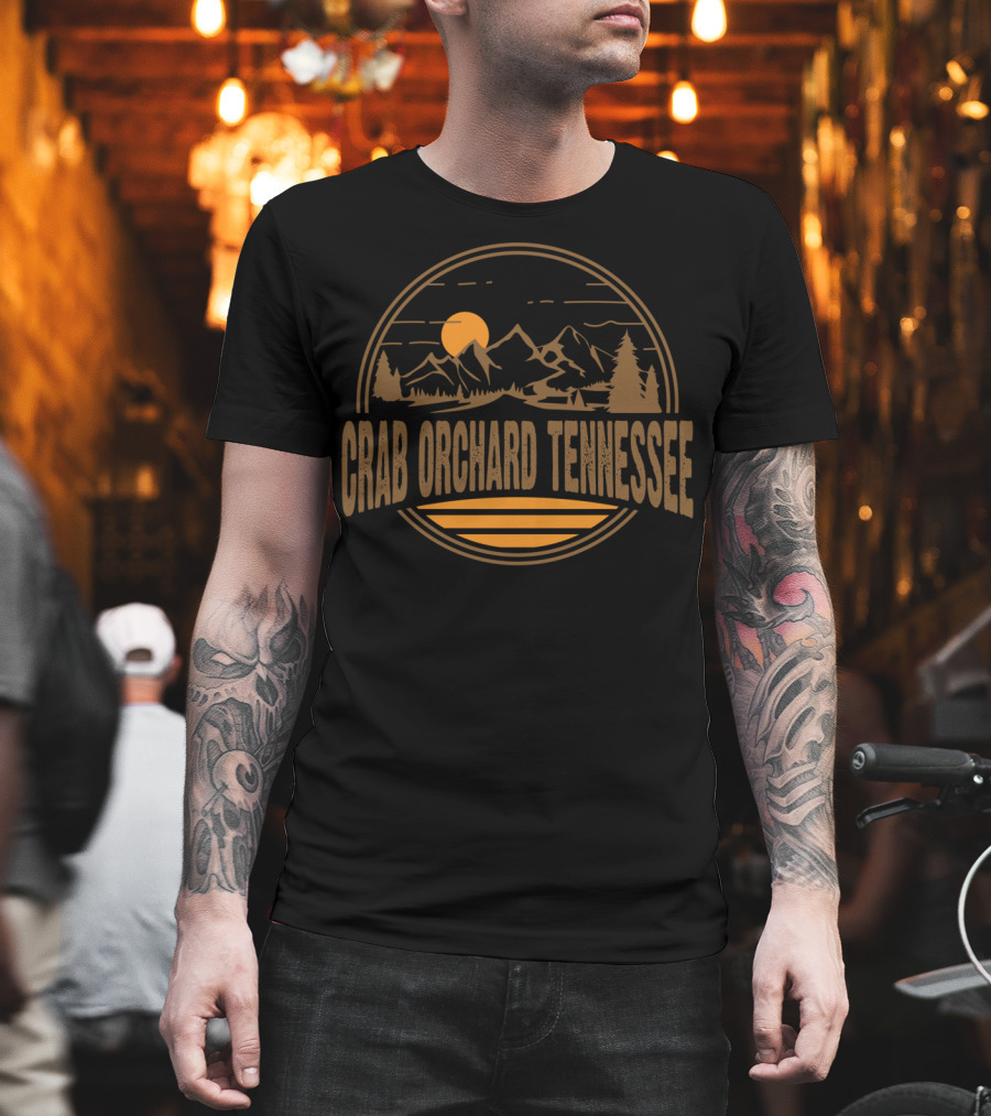 Crab Orchard Tennessee Vintage Mountain Sunset Hiking T-Shirt
