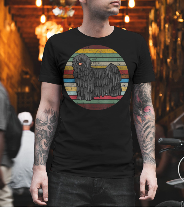 Vintage Puli Dog Retro Stripes Lovers T-Shirt Vintage Puli Dog Retro Stripes Lovers T-Shirt