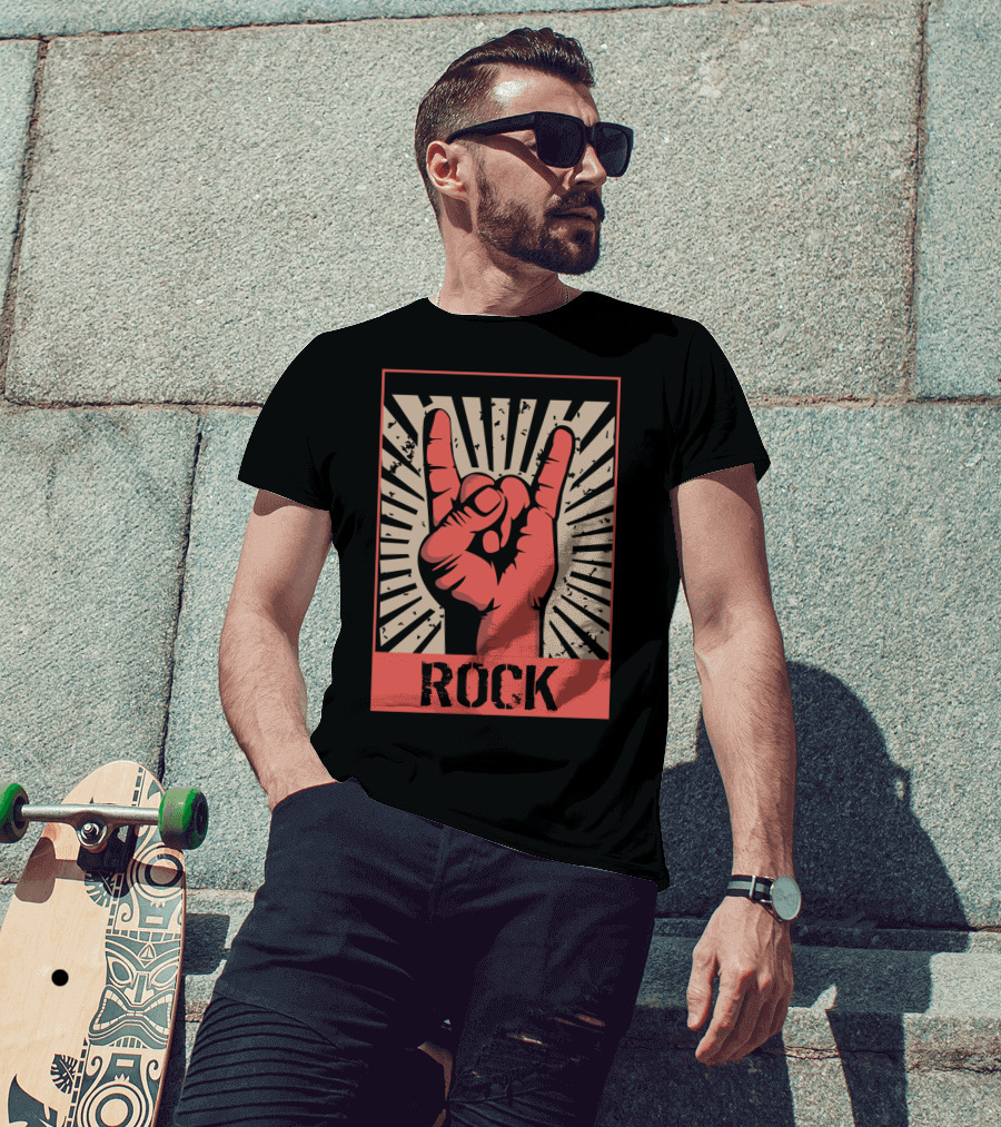 Vintage Rock Hand Gesture 70s 80s Concert Band T-Shirt
