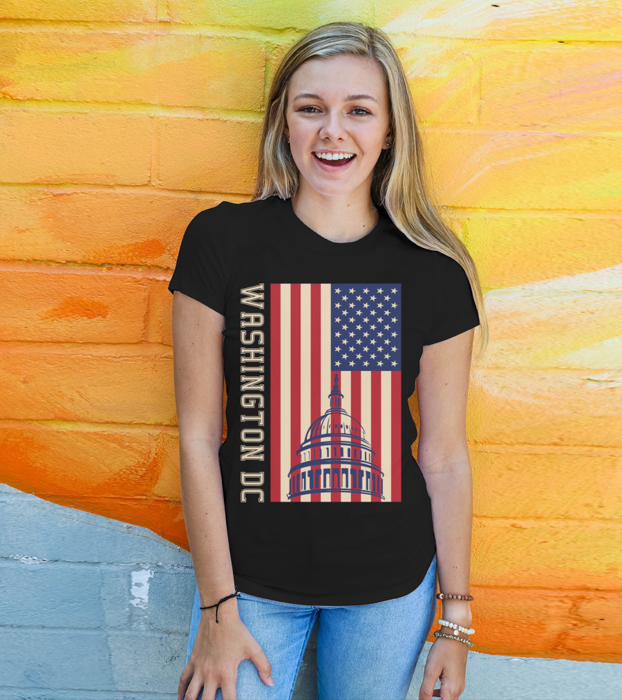Washington DC American Flag Capitol Building T-Shirt