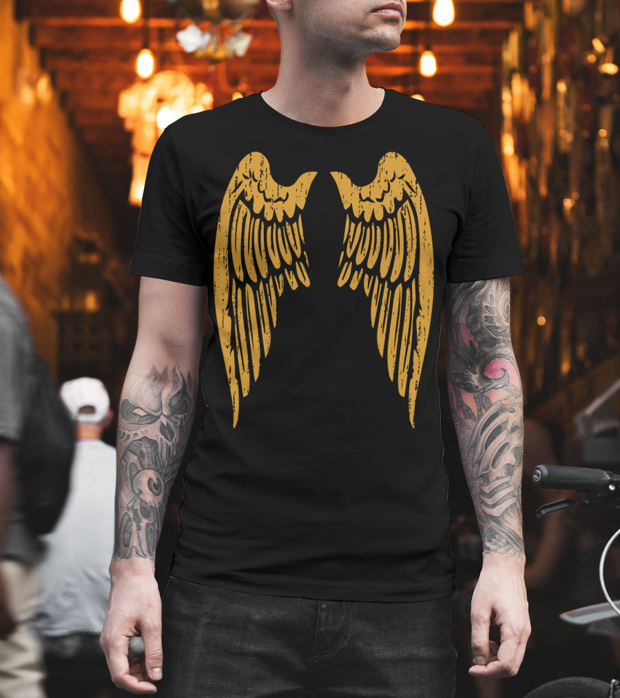 Gold Angel Wings Back T-Shirt