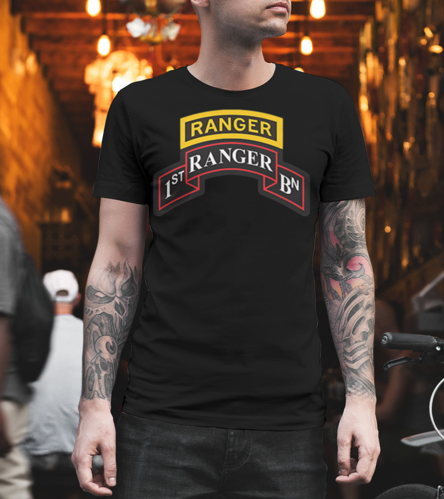 Ranger 1st Ranger Bn Scroll And Ranger Tab T-Shirt