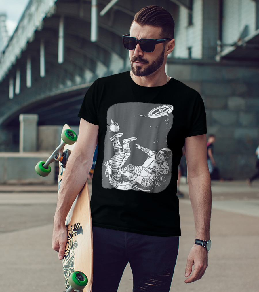 Astronaut Playing Circle Game In Space Prank Meme T-Shirt