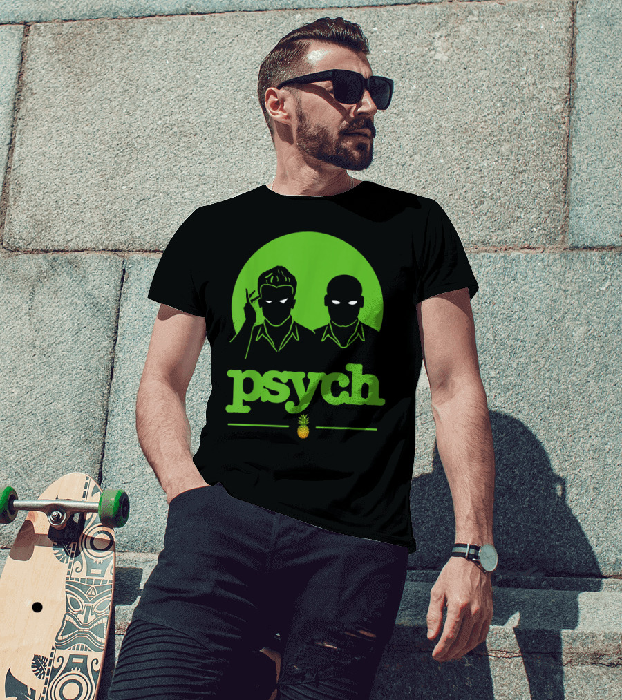 Psych Gus Shawn Spencer Funny Unique Pineapple T-Shirt