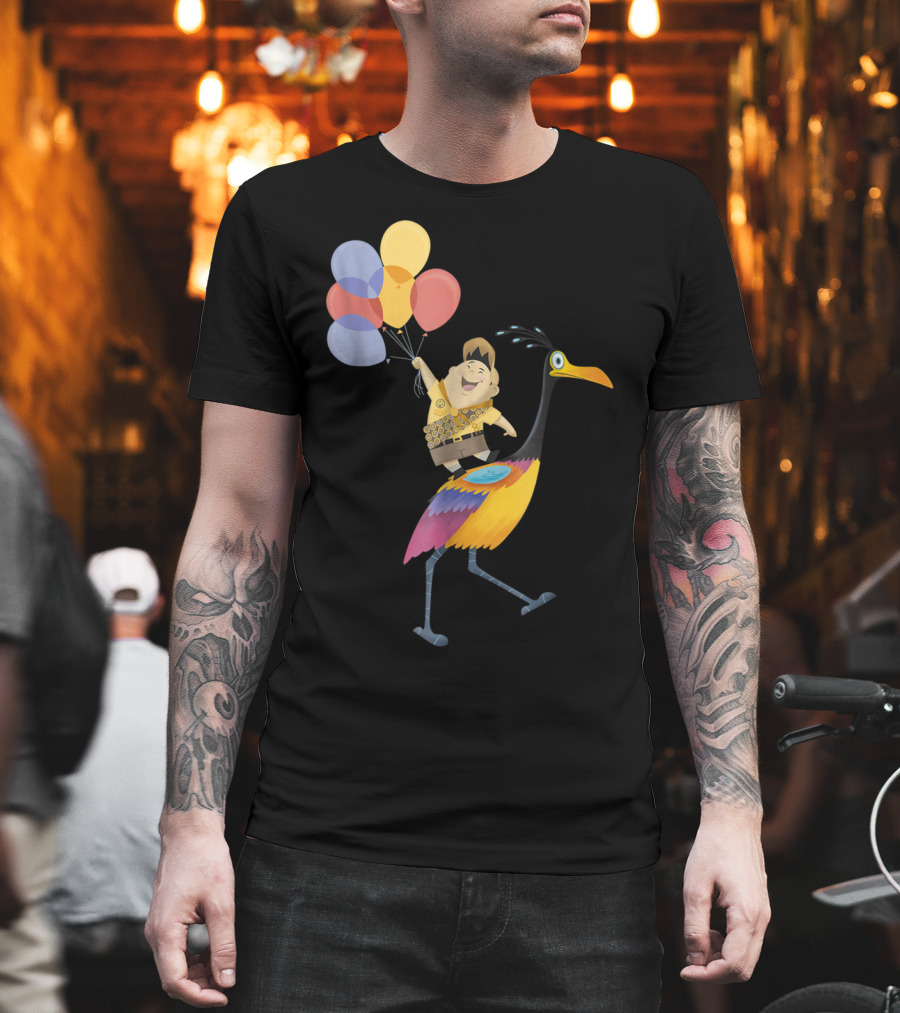 Russell Riding Kevin with Balloons Disney Pixar Up T-Shirt