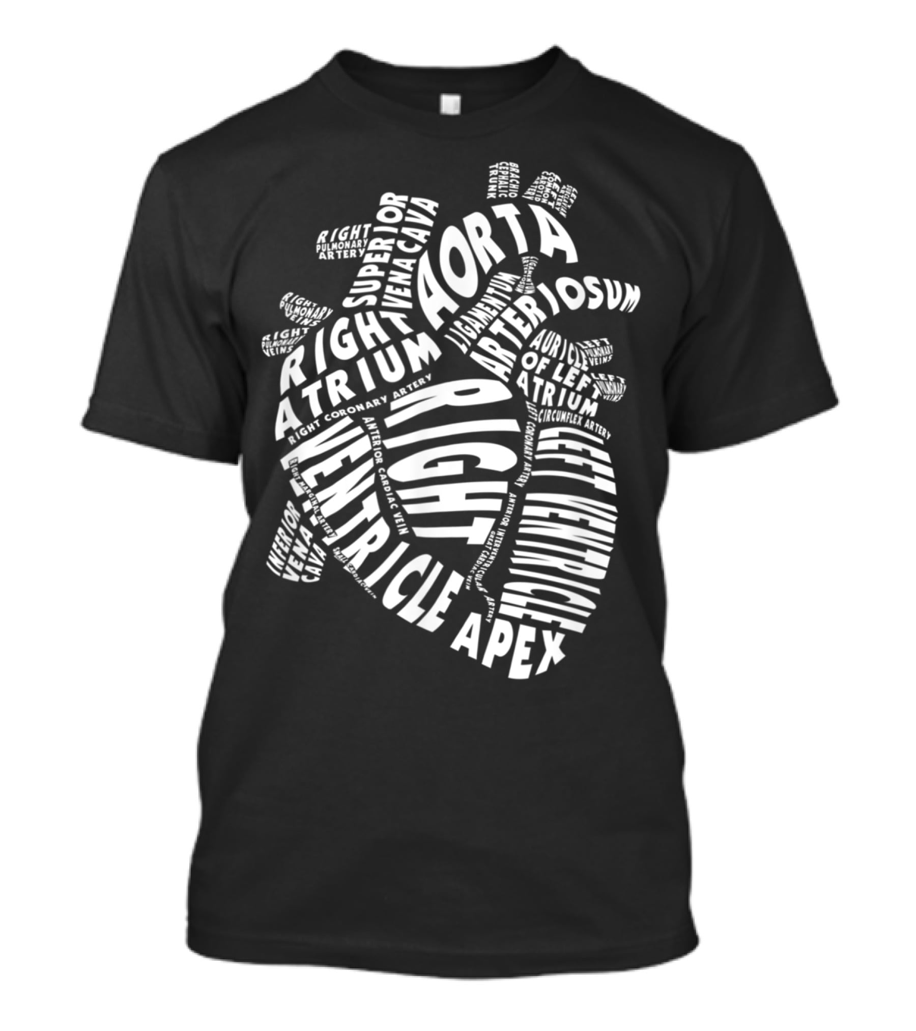 Anatomical Heart Anatomy Aorta Ventricle Atrium Cardiac Nurse Parts T-Shirt
