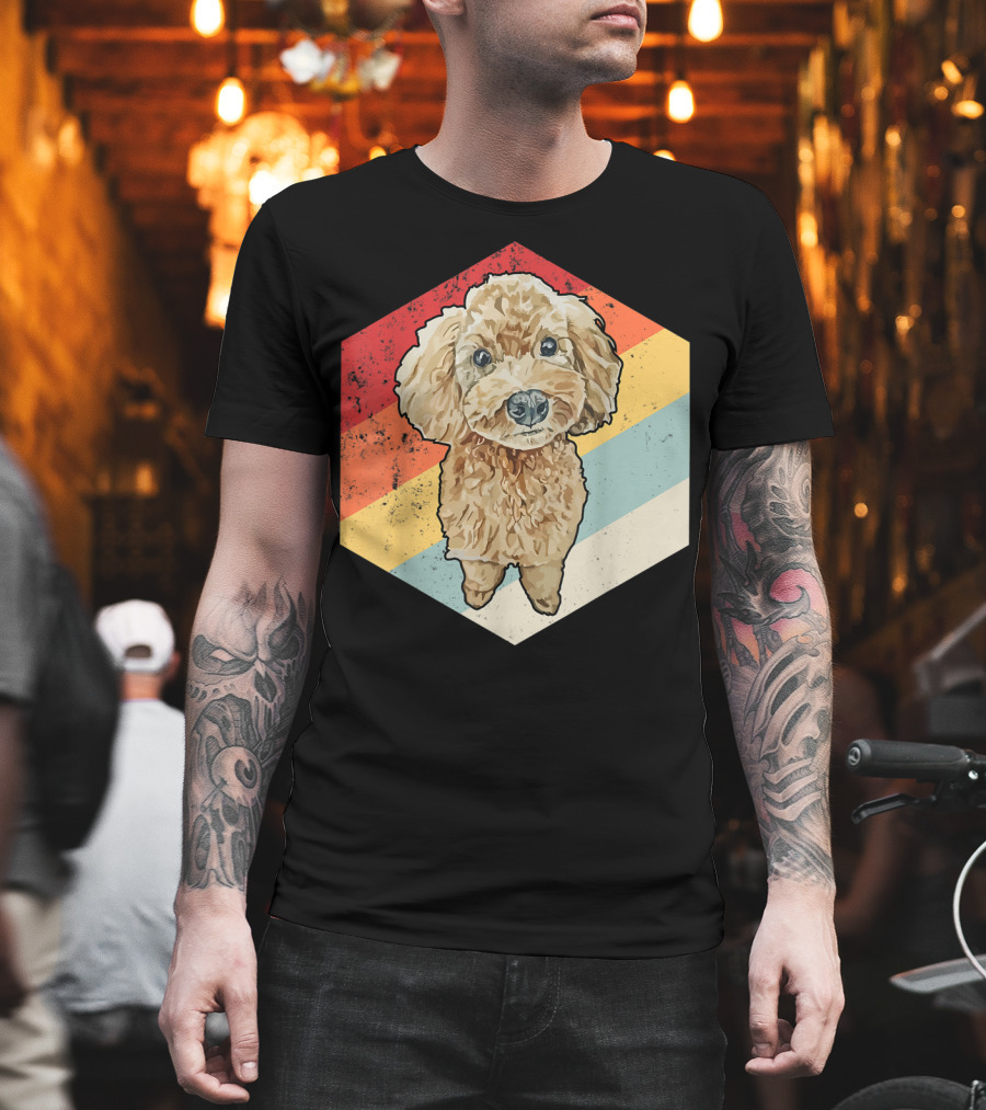 Cute Cavapoo Dog Pet Vintage Retro Stripes T-Shirt