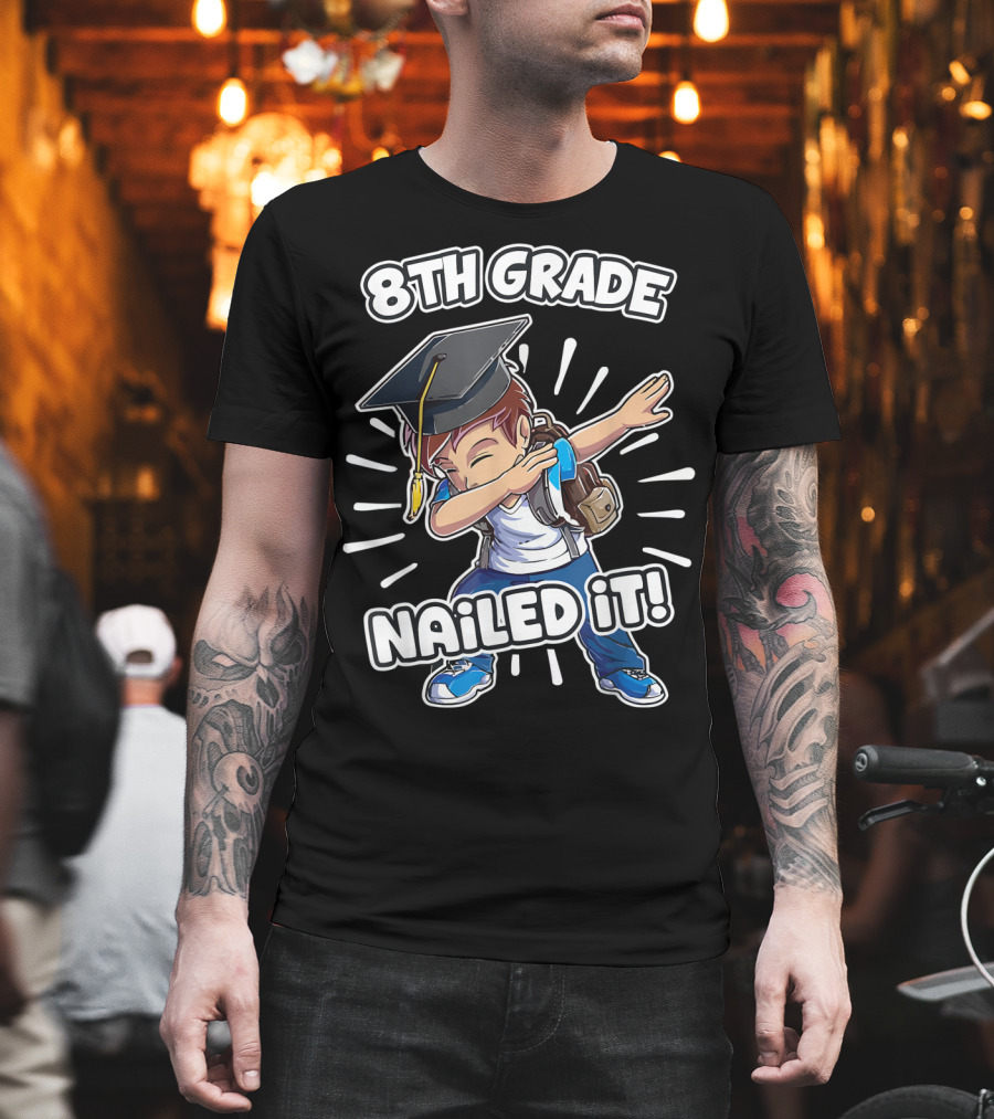 8th Grade Nailed It Graduation Dabbing Boy T-Shirt