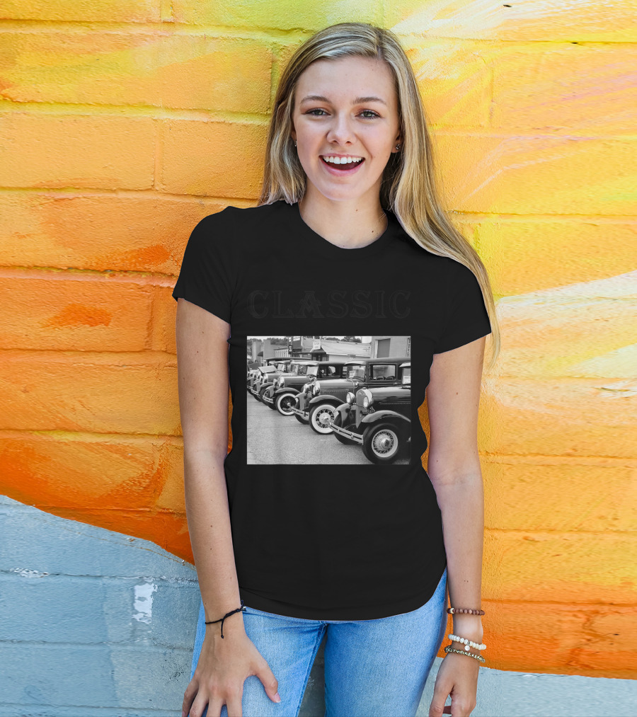 Father's Day Antique Classic Car Lineup T-Shirt