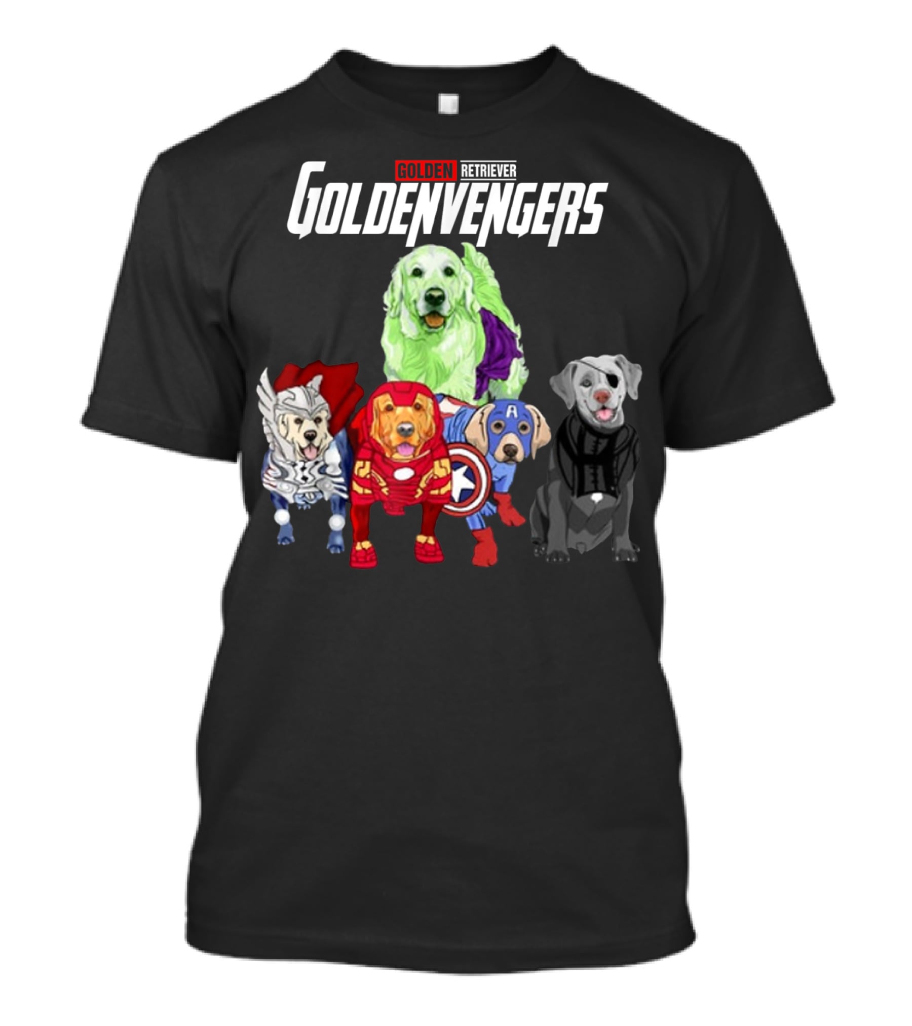 Goldenvengers Golden Retriever Avengers Dogs T-Shirt