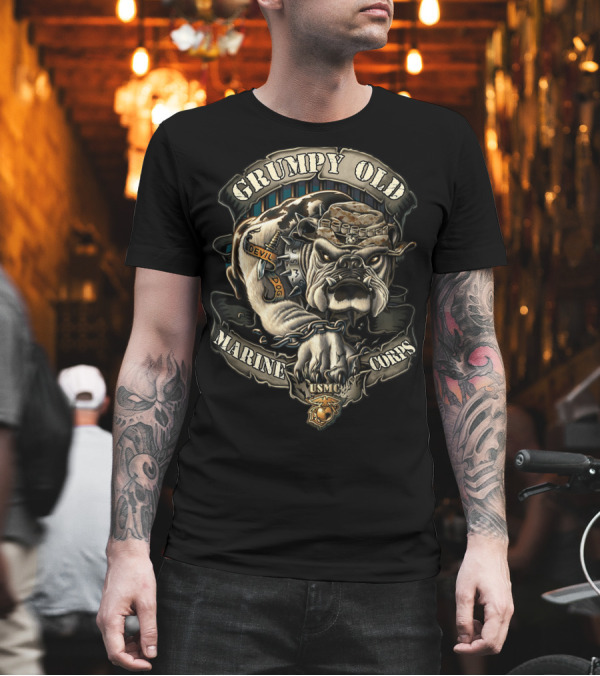 Grumpy Old Marine Corps Devil Dog USMC Veteran T-Shirt Grumpy Old Marine Corps Devil Dog USMC Veteran T-Shirt