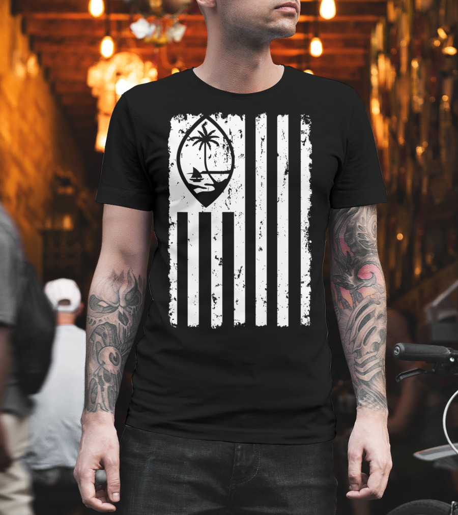 Guam Seal and American Flag T-Shirt