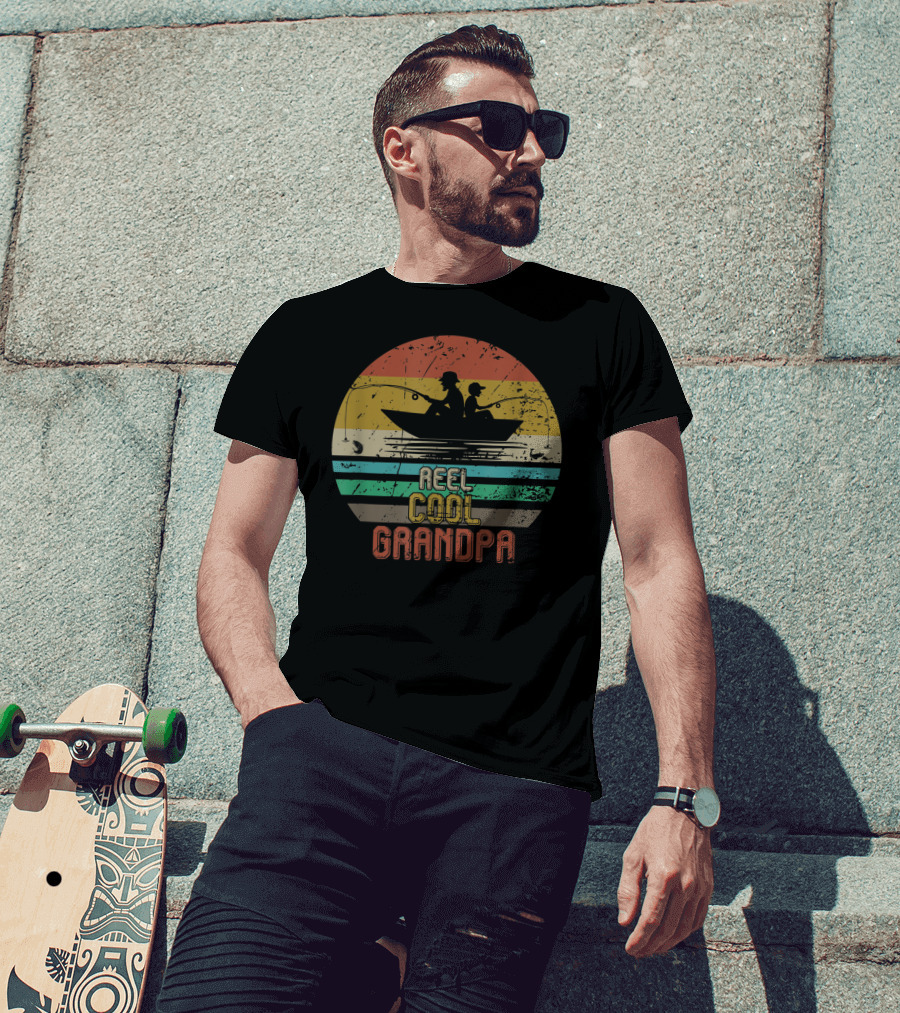 Reel Cool Grandpa Vintage Fishing Grandpa T-Shirt