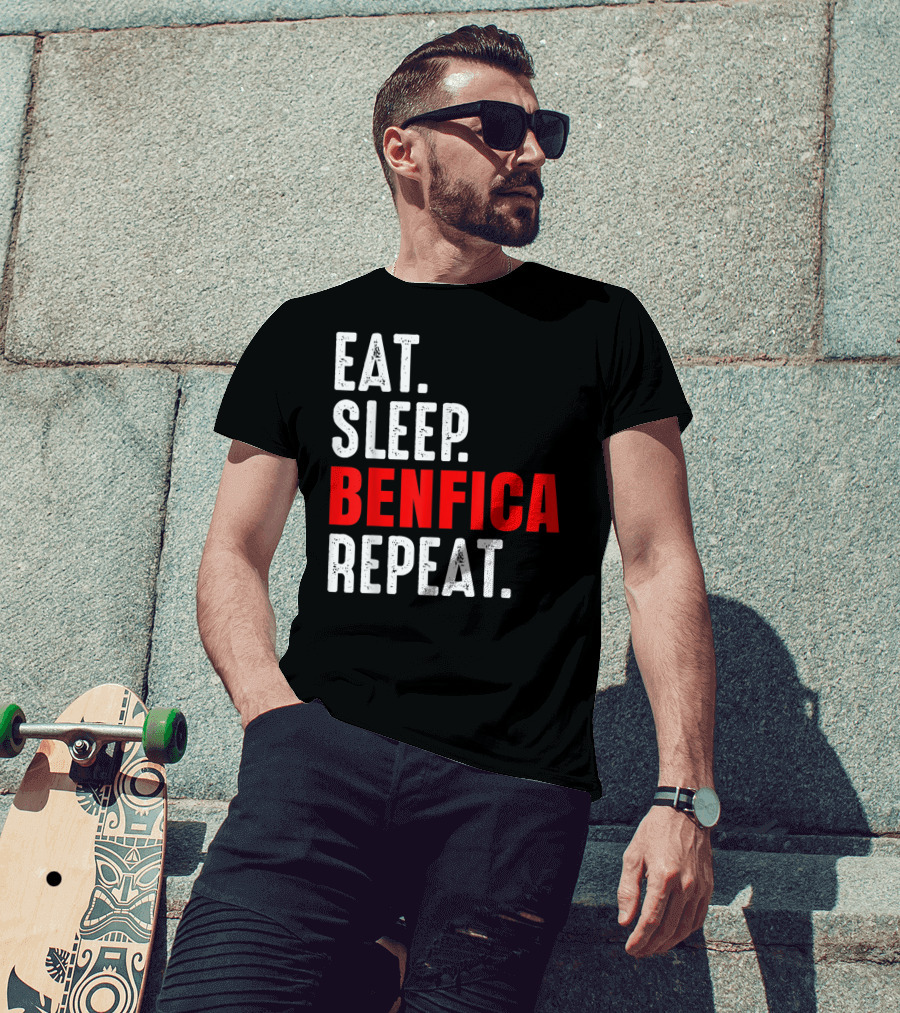 Eat Sleep BENFICA Repeat Soccer Football Fans Portugal T-Shirt