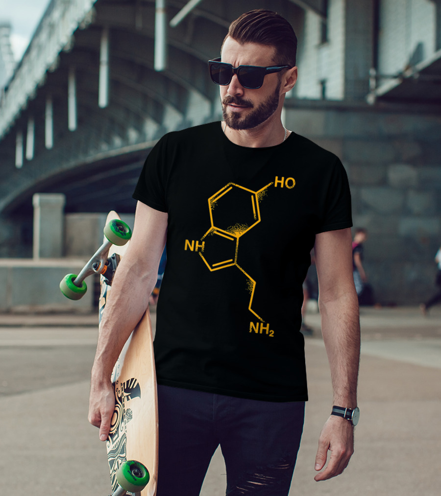 Happiness Serotonin Molecule Chemistry Science T-Shirt