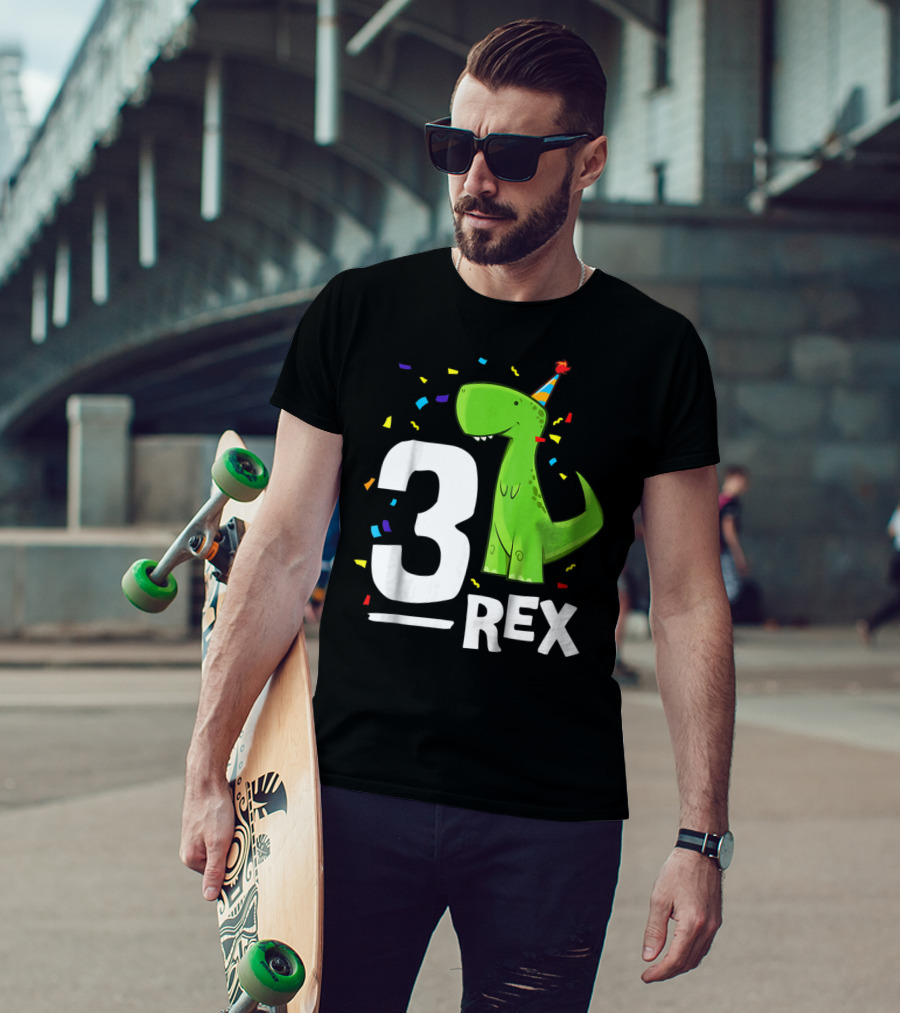 3 Rex Kids Threerex Birthday Party Dinosaur T-Shirt