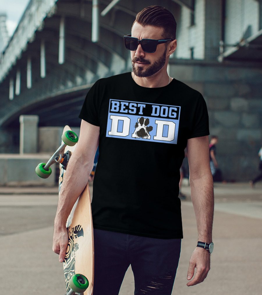 BEST DOG DAD Paw Prints T-Shirt