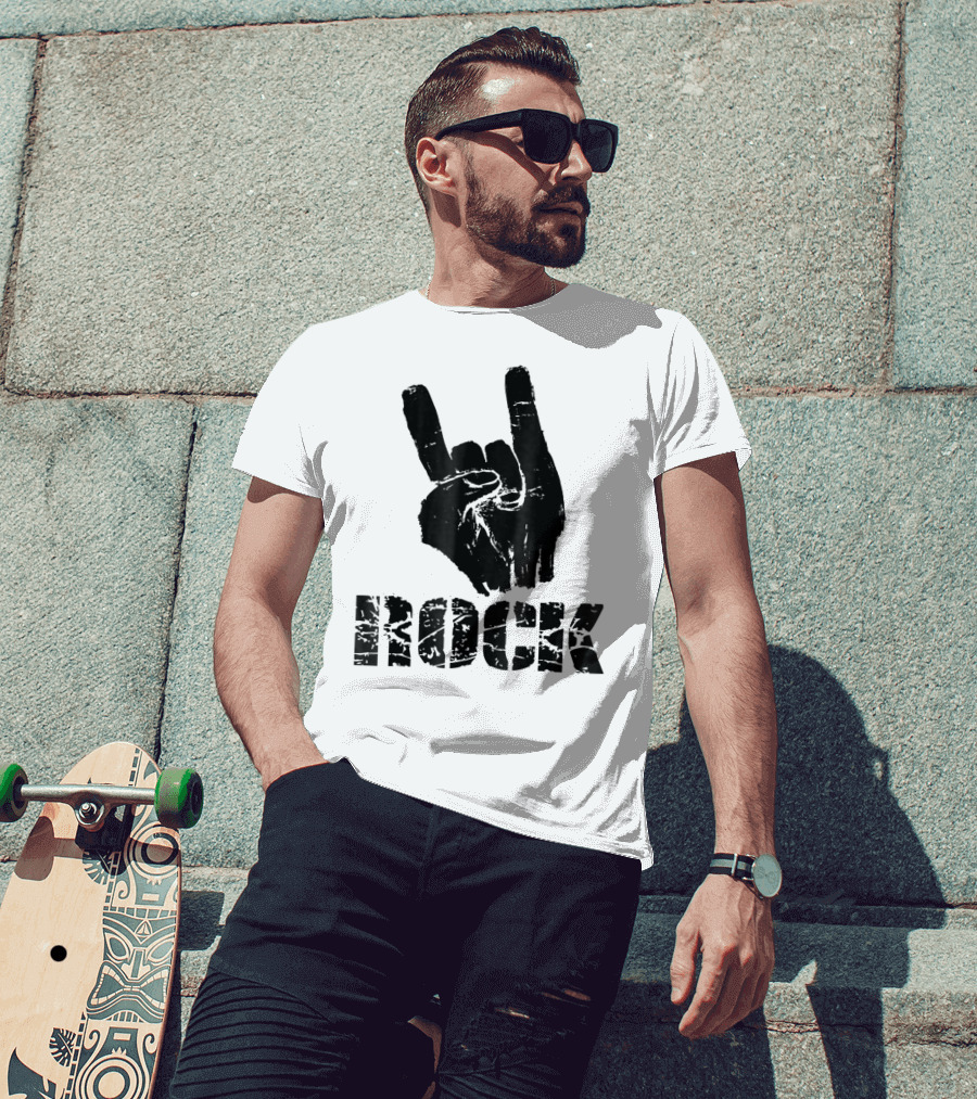 Born To Be Rock Star Hand Horns Rock Gesture T-Shirt