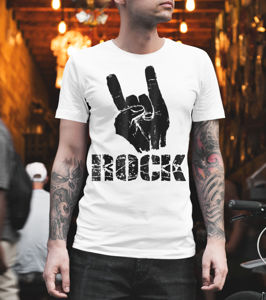 Born To Be Rock Star Hand Horns Rock Gesture T-Shirt