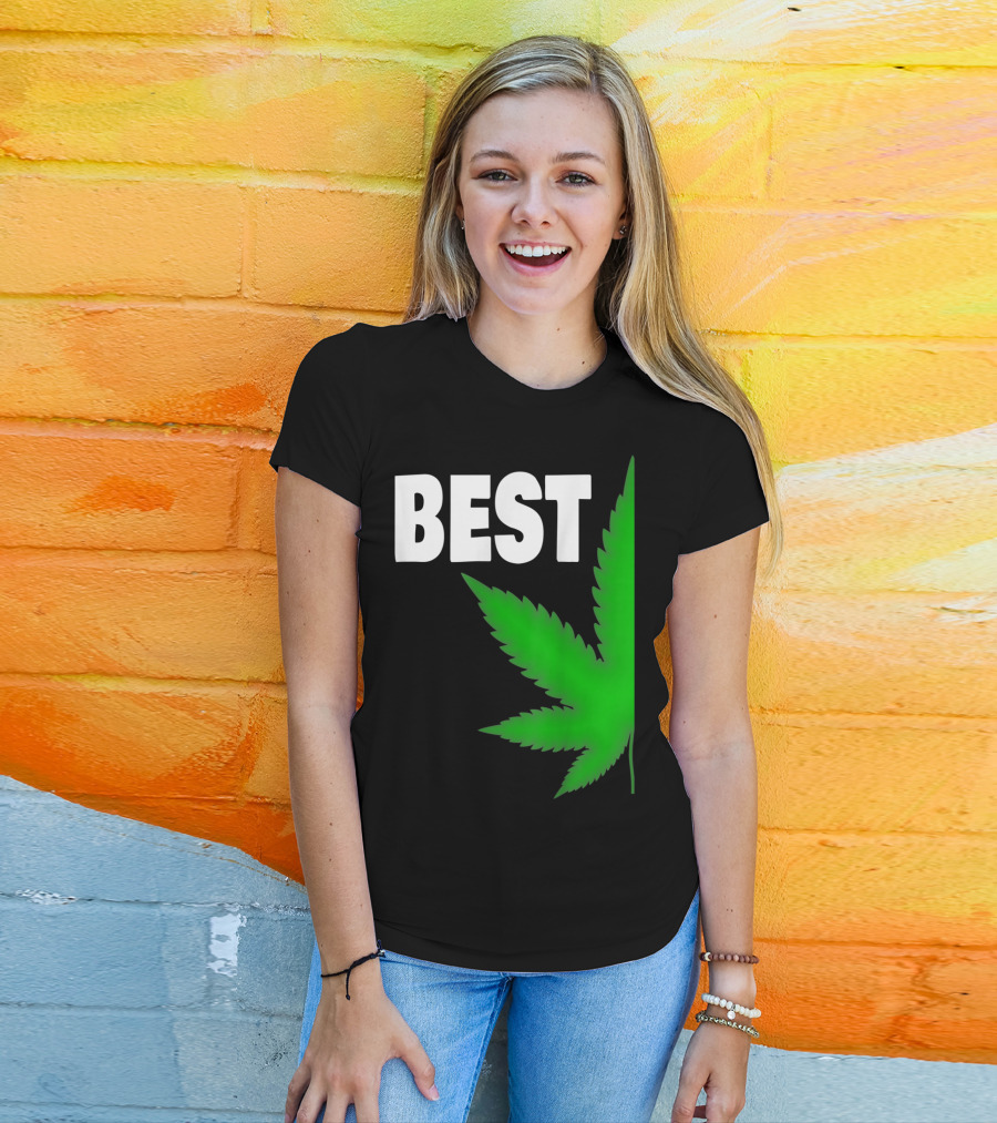 Couple Matching Best Buds BFF Marijuana Leaf Best T-Shirt