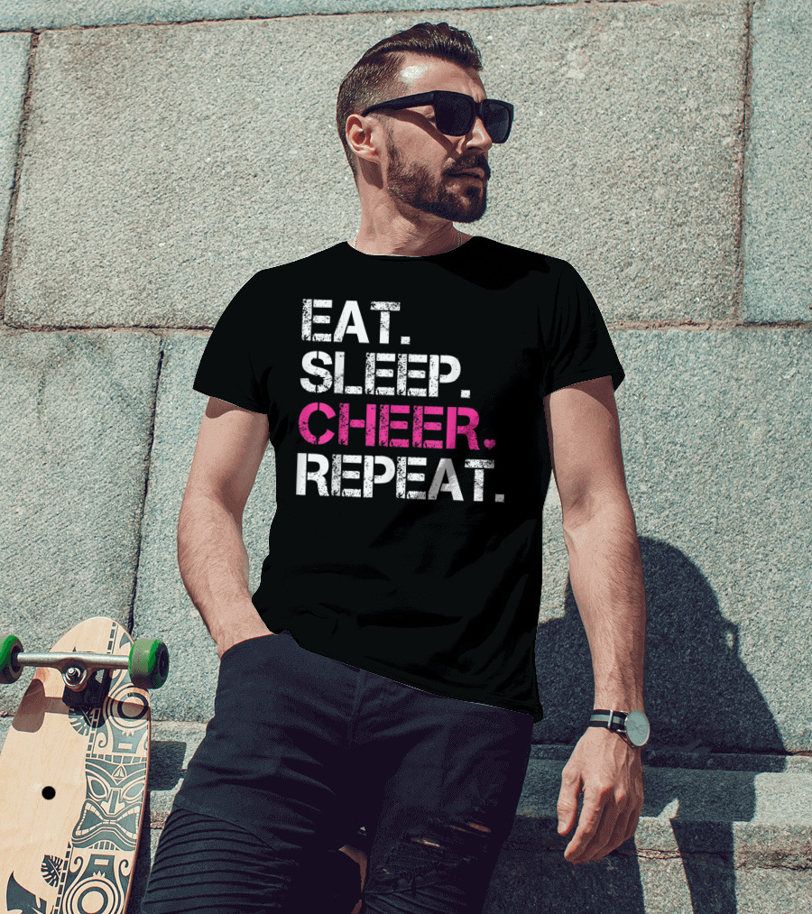 Eat Sleep Cheer Repeat Cheerleading Cheerleader T-Shirt