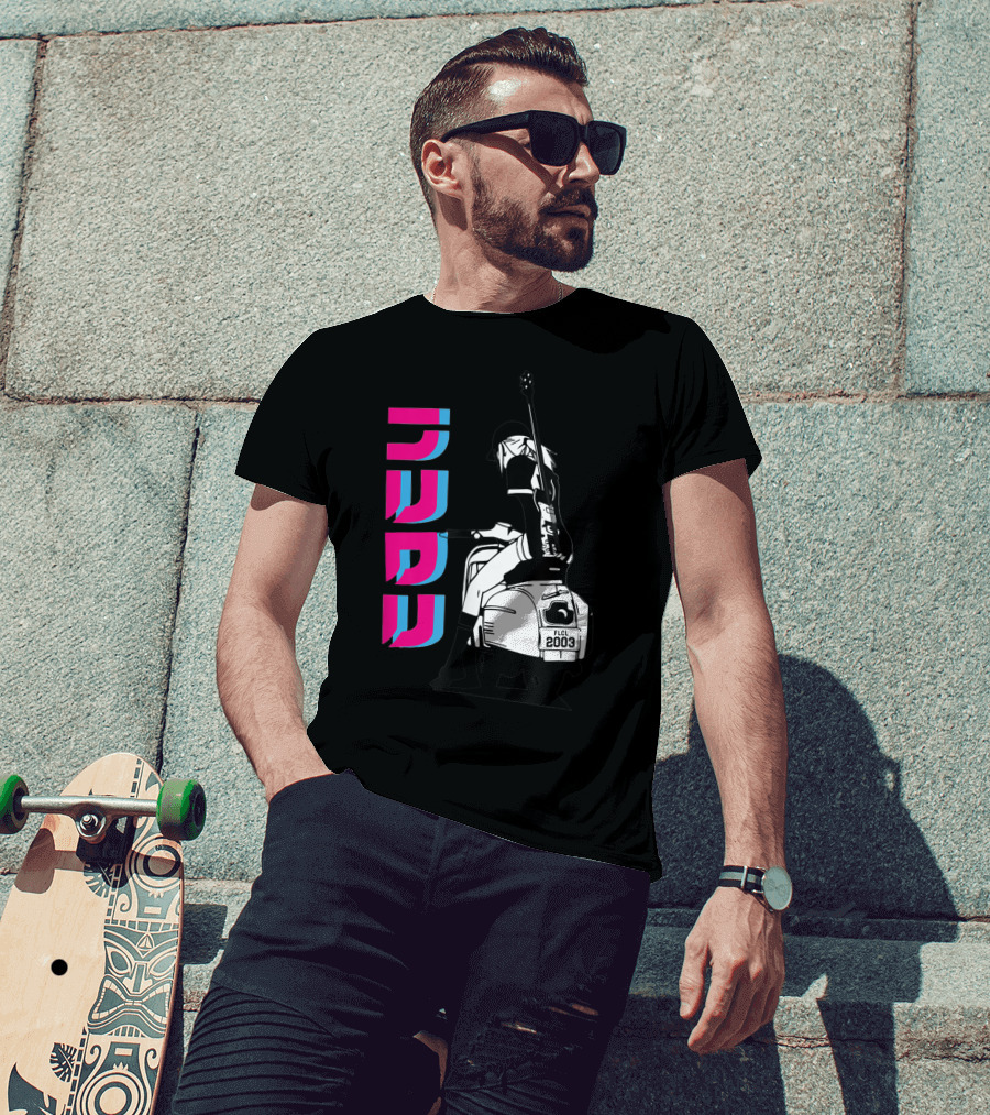 FLCL Fooly Cooly Vespa Rider With Guitar 2003 T-Shirt