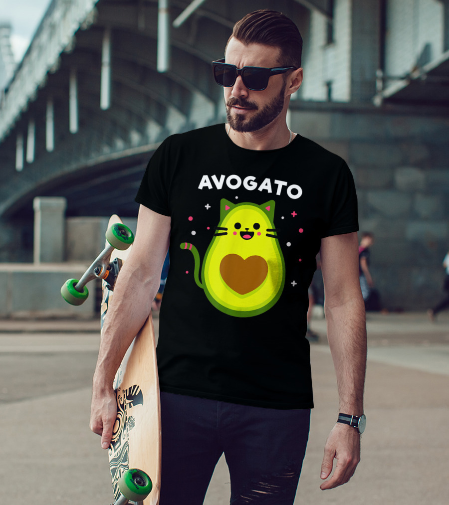 Avogato Cat Avocado Lover Cute Cat Avogato T-Shirt