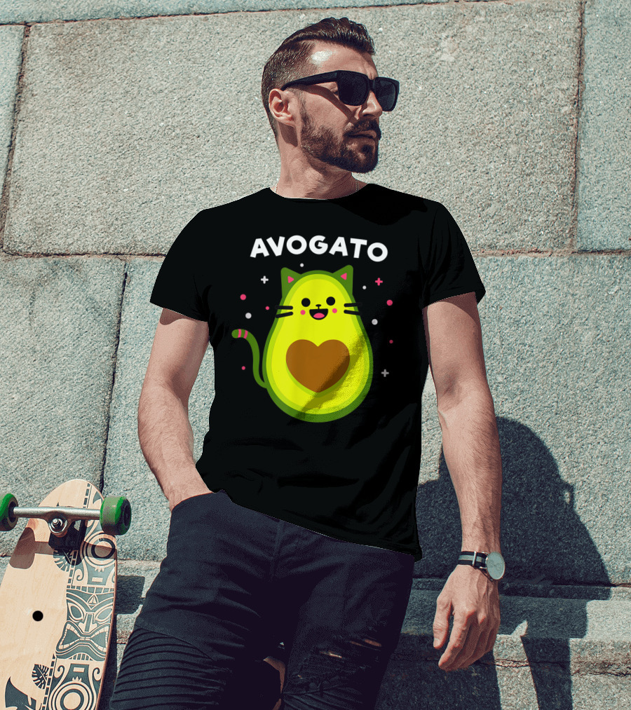 Avogato Cat Avocado Lover Cute Cat Avogato T-Shirt
