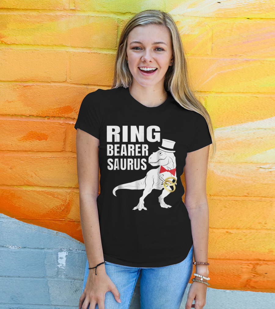 Ring Bearer Saurus Dinosaur Rex Wedding Party T-Shirt