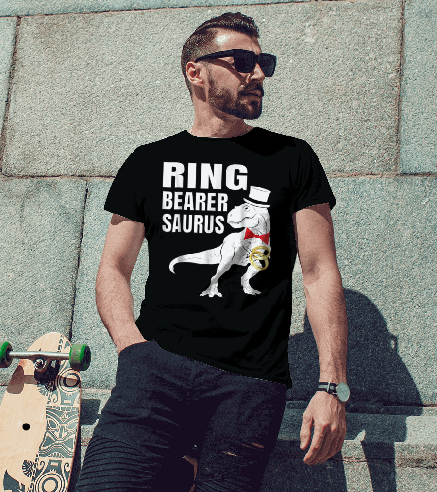 Ring Bearer Saurus Dinosaur Rex Wedding Party T-Shirt