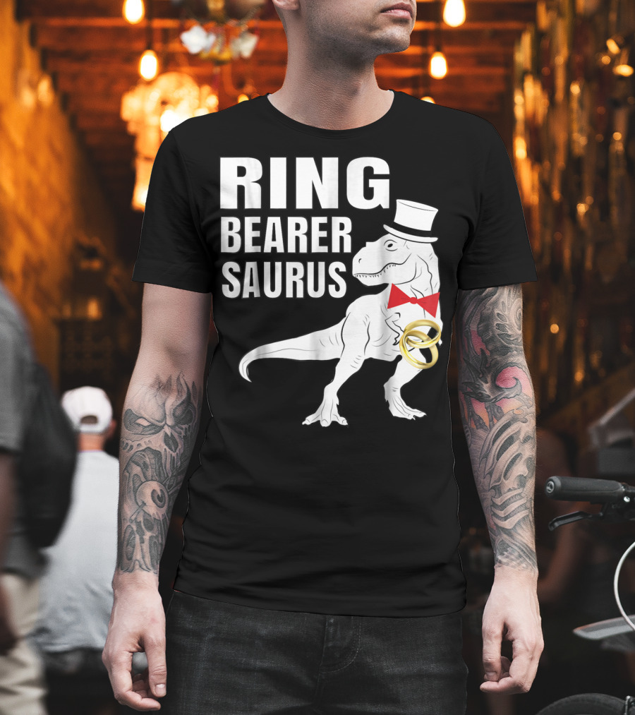 Ring Bearer Saurus Dinosaur Rex Wedding Party T-Shirt