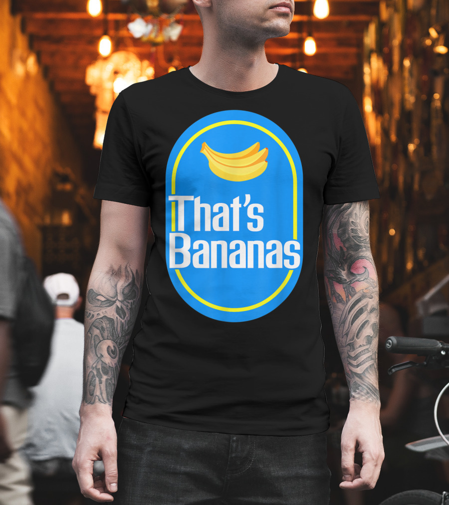 Funny That's Bananas Banana Sticker Blue Oval T-Shirt