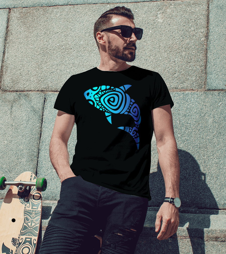 Hawaii Mano Tribal Shark Lover Week Spiral T-Shirt