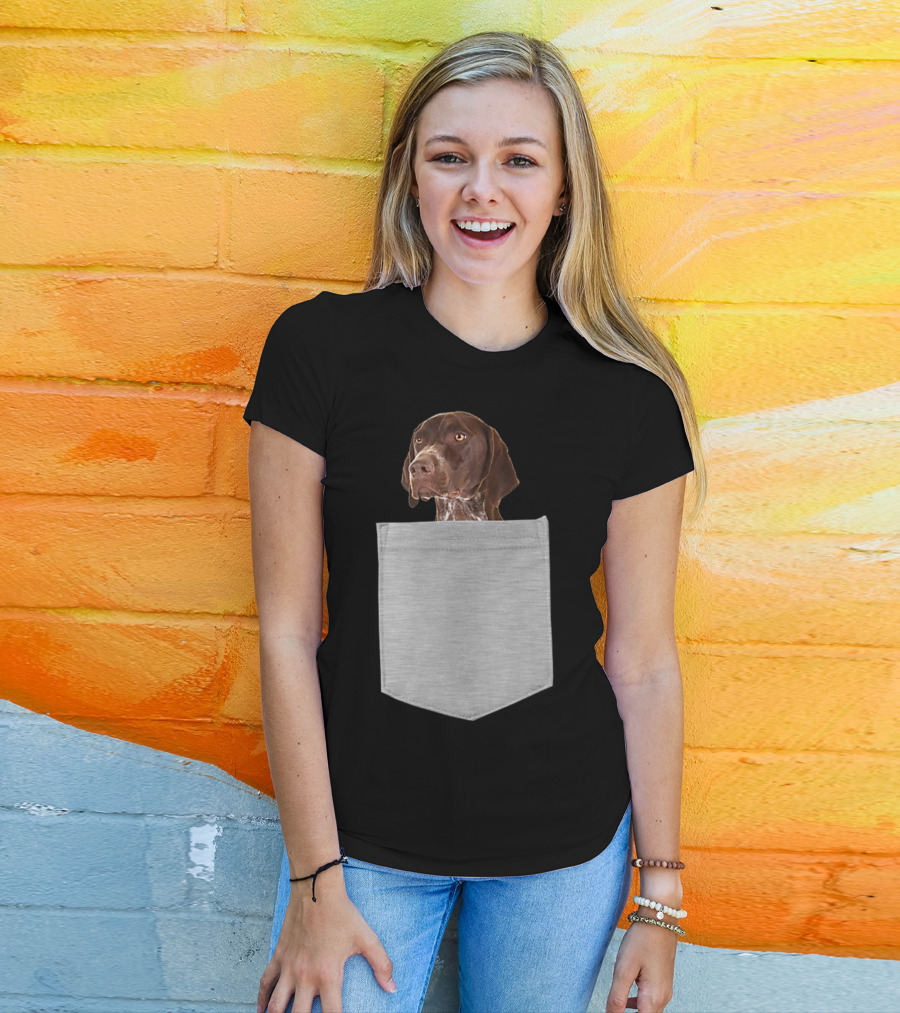 German Shorthair Pointer Dog In Your Pocket T-Shirt