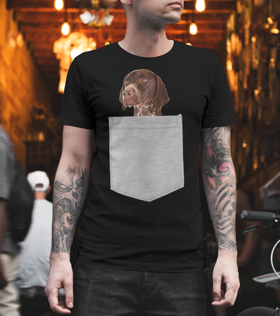 German Shorthair Pointer Dog In Your Pocket T-Shirt