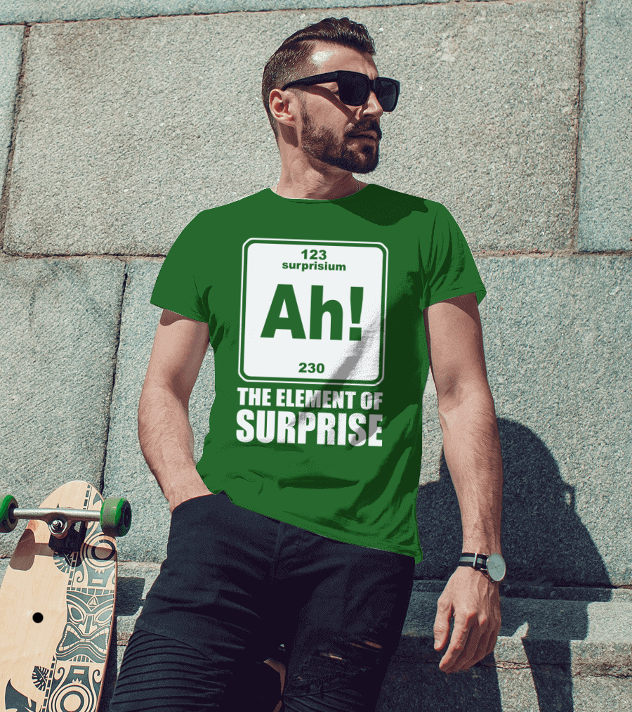 Element Of Surprise Periodic Table Parody Ah Surpriseium 123 230 Ah T-Shirt