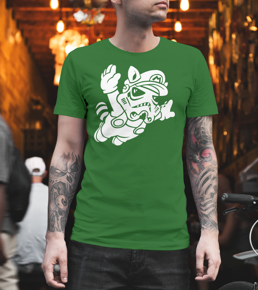 Tanooki Trooper Mashup M Helmet Raccoon Tail T-Shirt