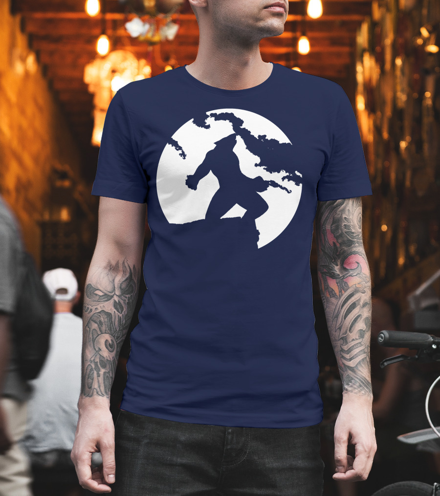 Wolf Standing Boldly Against the Moon Edge T-Shirt