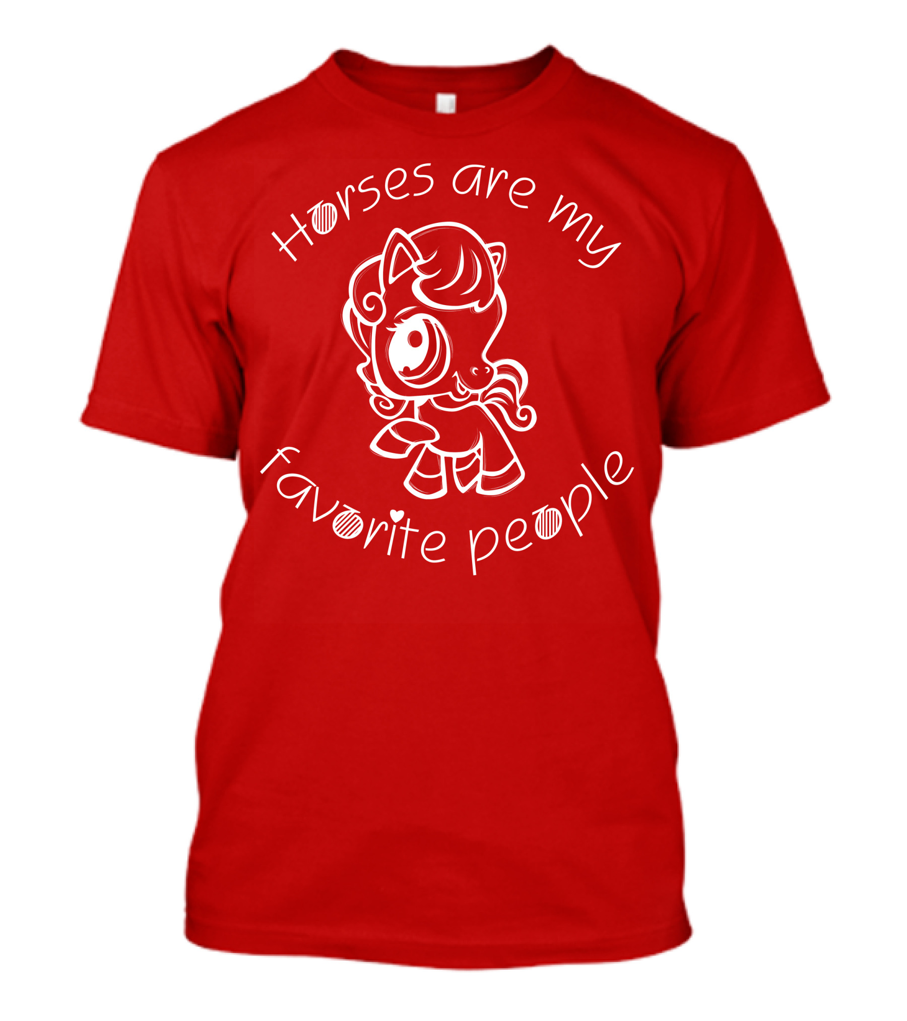 Horses Are My Favorite People Cute Cartoon T-Shirt